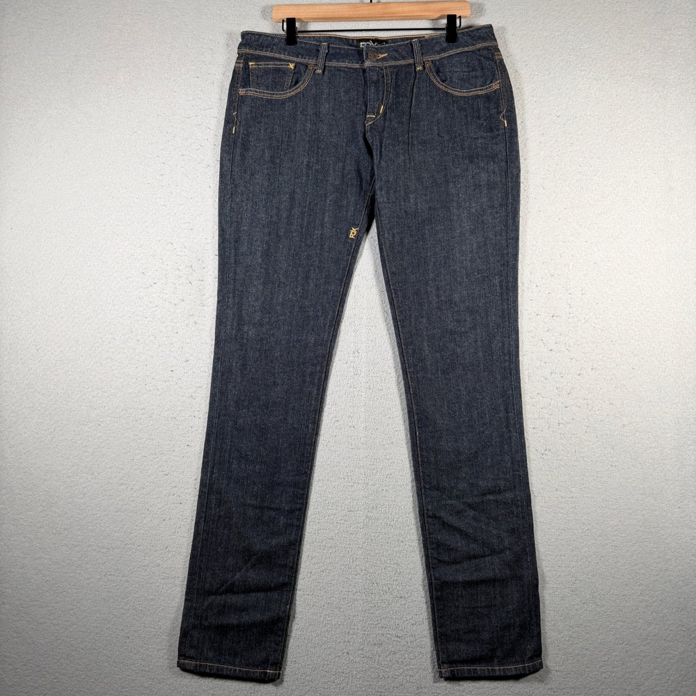 Fox Racing Specialist Skinny‎ Fit Jeans Womens 11/31 Dark Wash Indigo SO1582